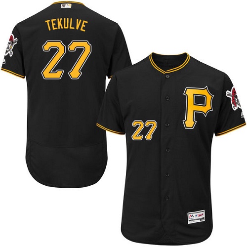 Pirates #27 Kent Tekulve Black Flexbase Authentic Collection Stitched MLB Jersey